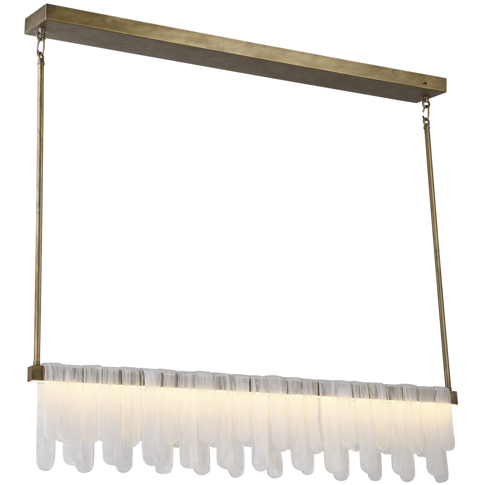 Roselle LED 39.4 inch Legacy Brass Linear Island Pendant Ceiling Light