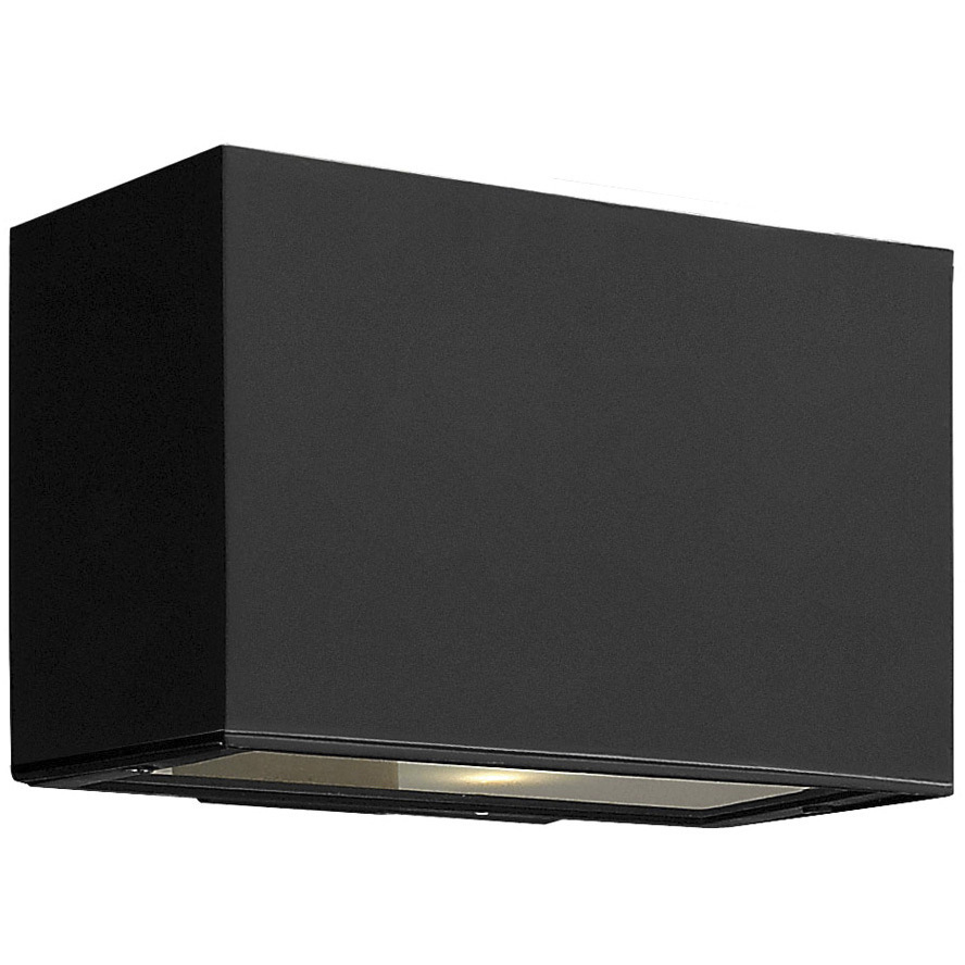Atlantis LED 6 inch Satin Black Outdoor Wall Mount Lantern, Up/Down Light