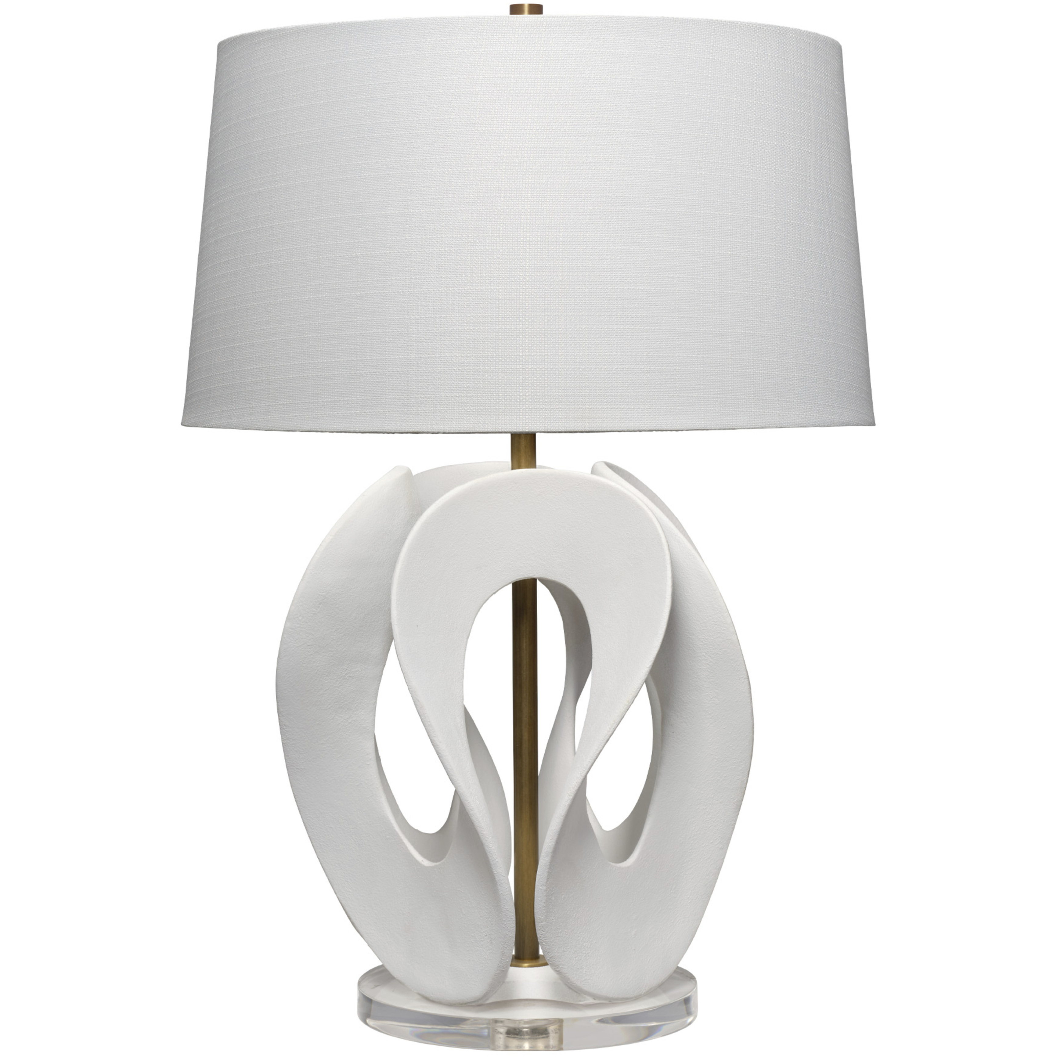 Swan 29 inch 150 watt White and Antique Brass Table Lamp Portable Light, Inline