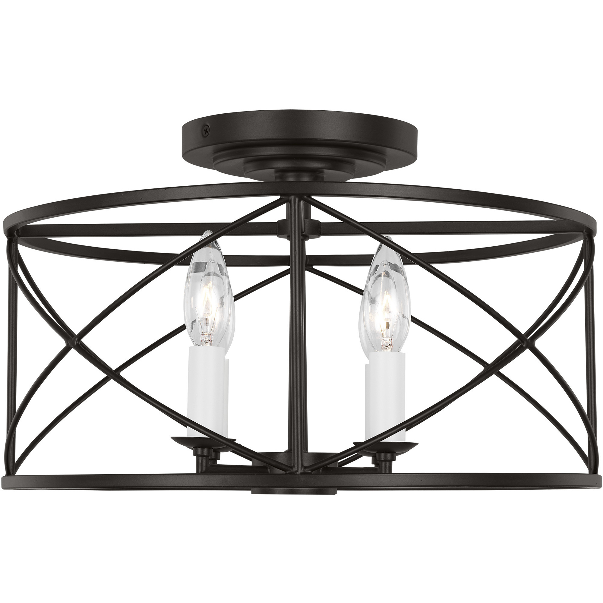 C&M by Chapman & Myers Beatrix 4 Light 15 inch Aged Iron Semi-Flush Mount Ceiling Light