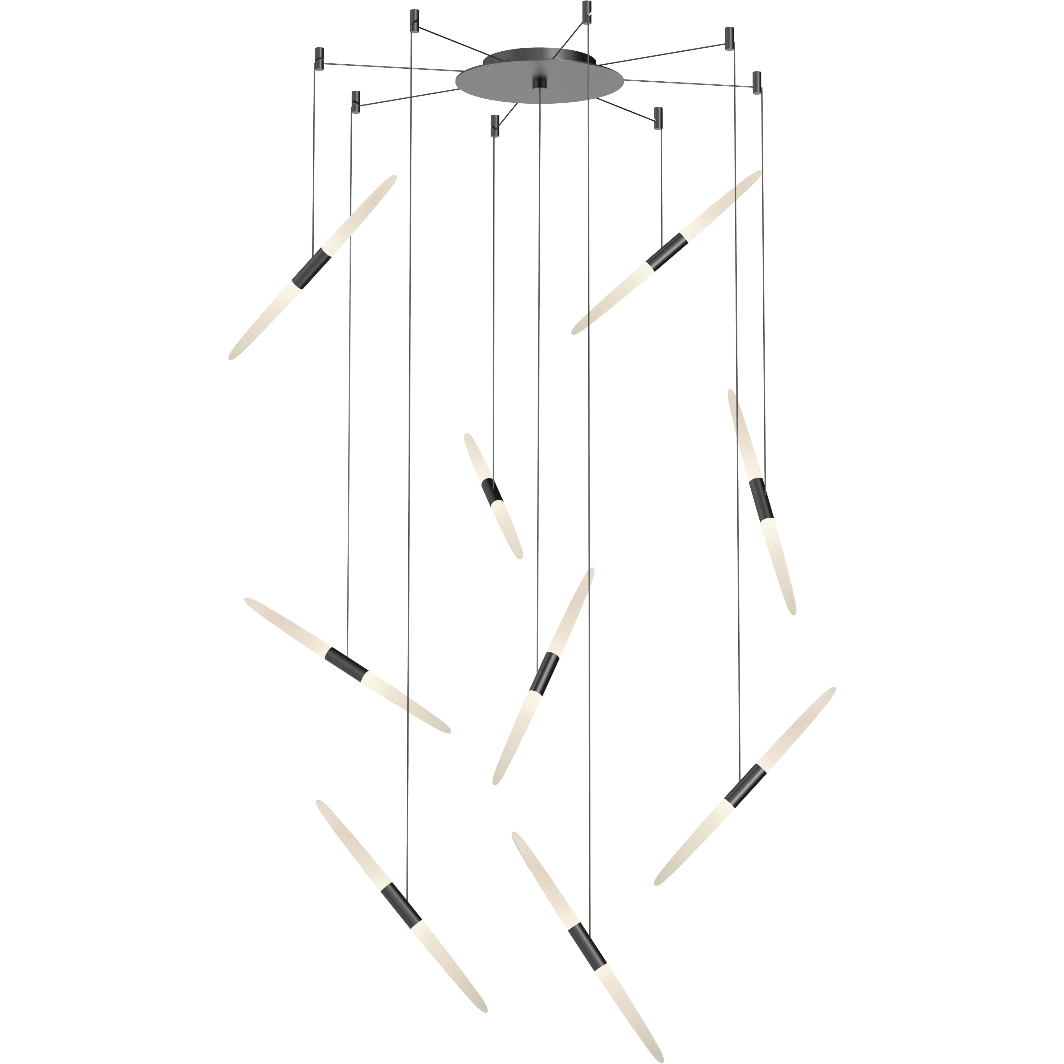 Ballet LED 21.25 inch Satin Black Chandelier Ceiling Light in Standard Suspension
