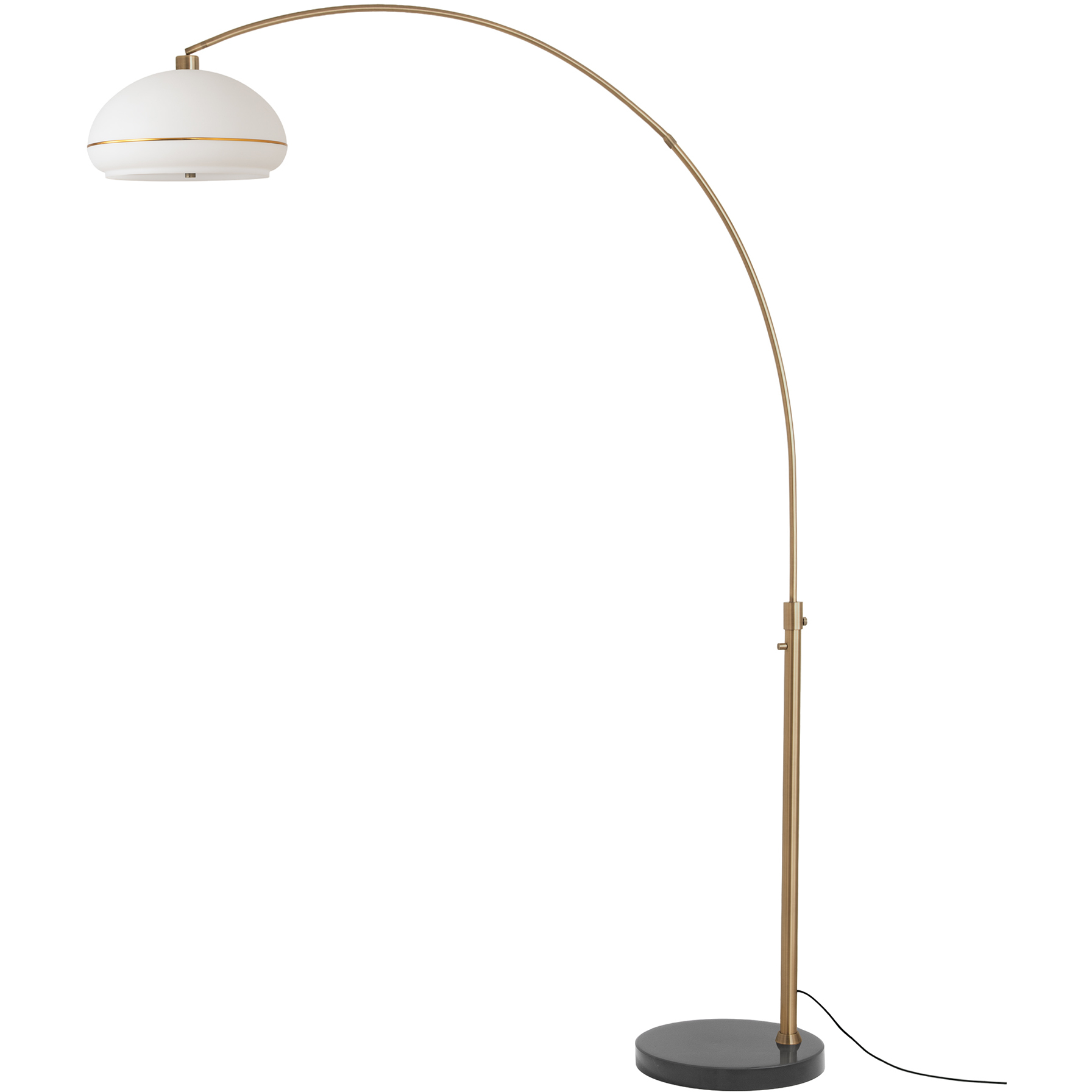 Morelli 76 inch 9 watt Weathered Brass and Matte Black Arc Floor Lamp Portable Light