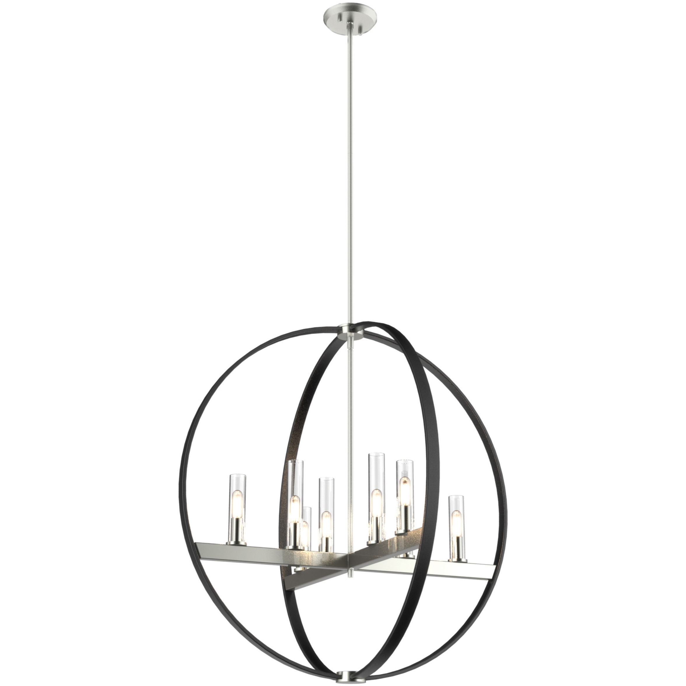 Mont Royal 8 Light 28 inch Satin Nickel and Graphite Pendant Ceiling Light