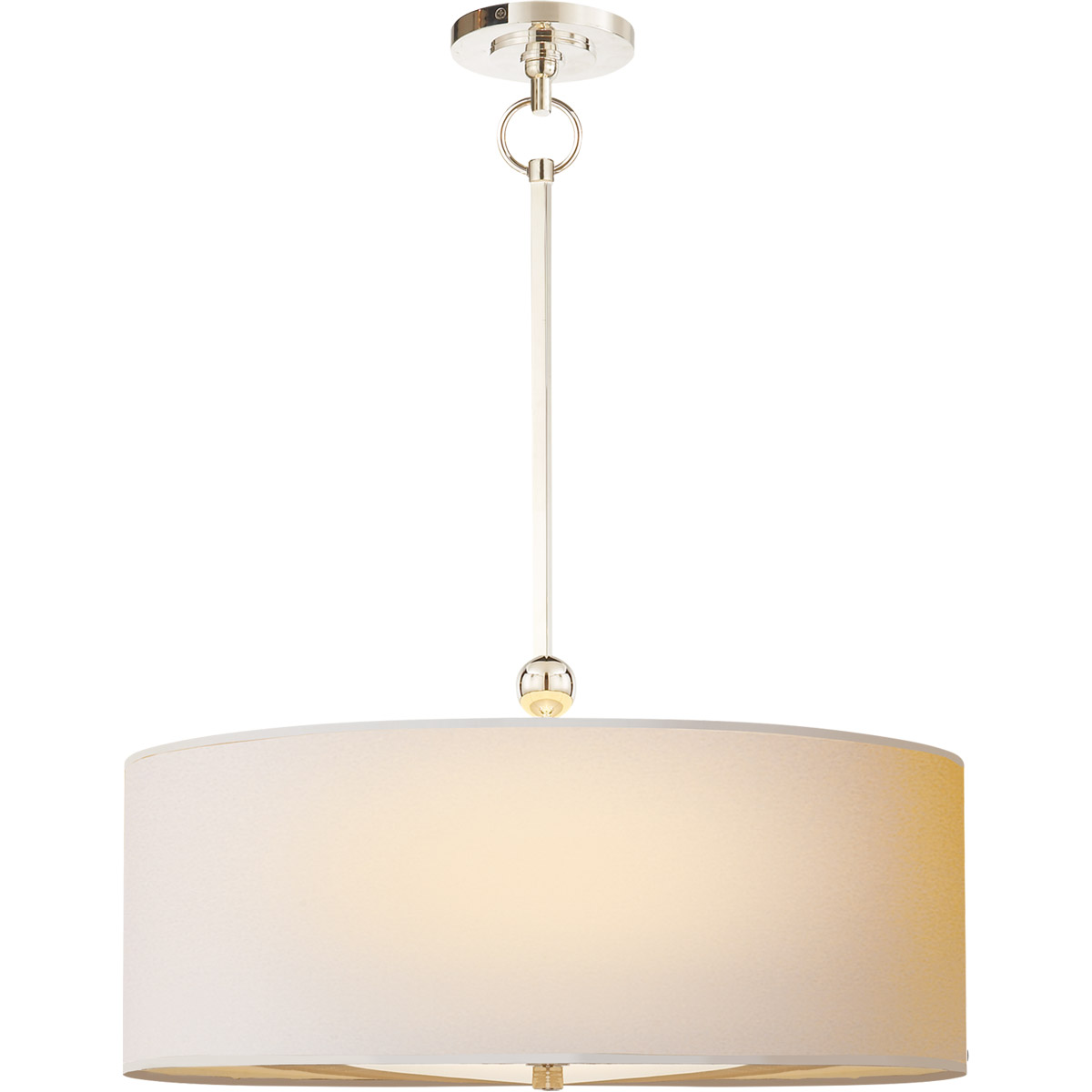 Thomas O'Brien Reed 2 Light 22 inch Polished Nickel Hanging Shade Ceiling Light in Natural Paper