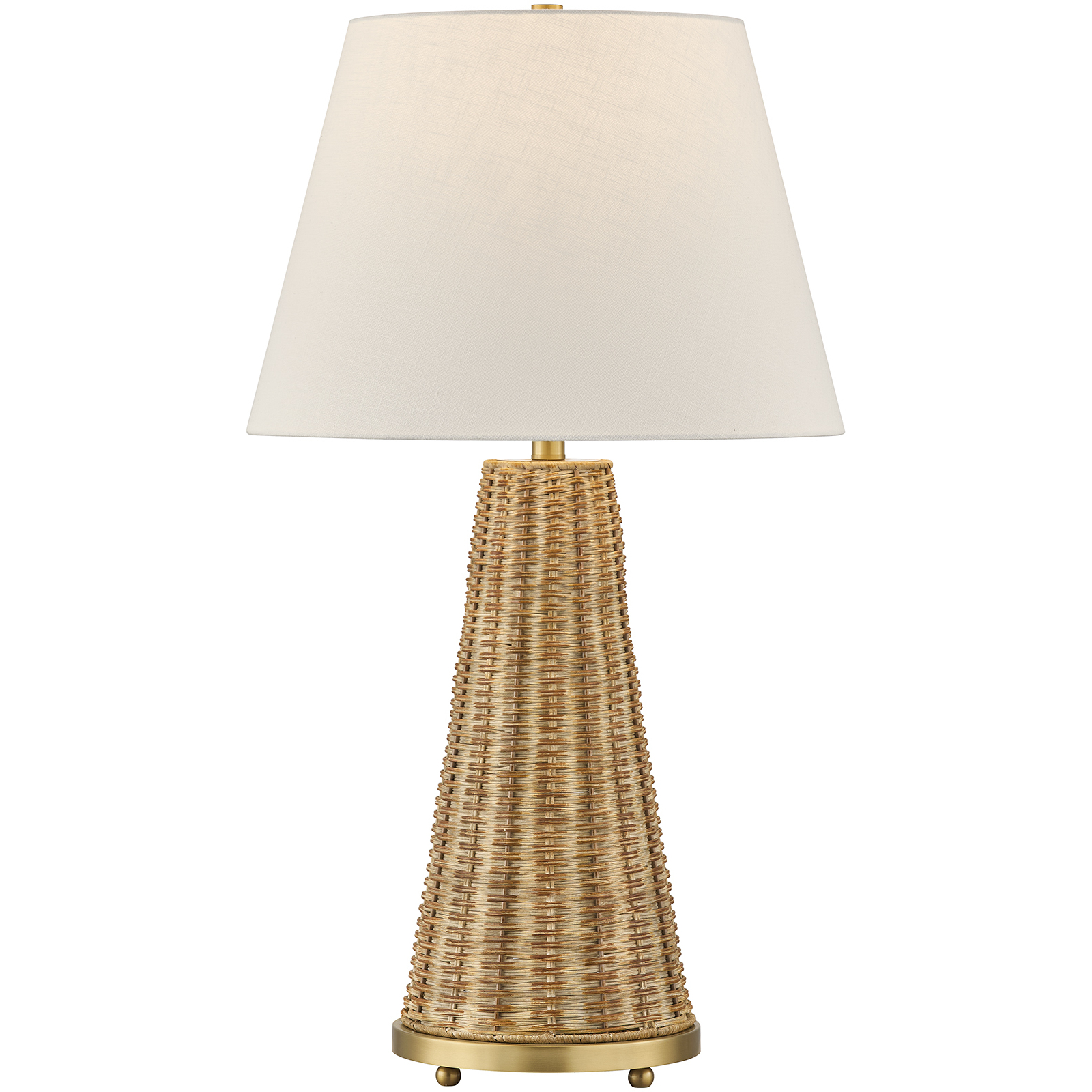 Coco & Dash Eleanor 32.5 inch 100 watt Brass and Wicker Table Lamp Portable Light