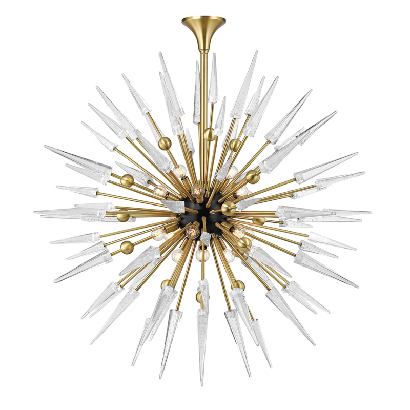 Sparta 18 Light 48 inch Aged Brass Chandelier Ceiling Light