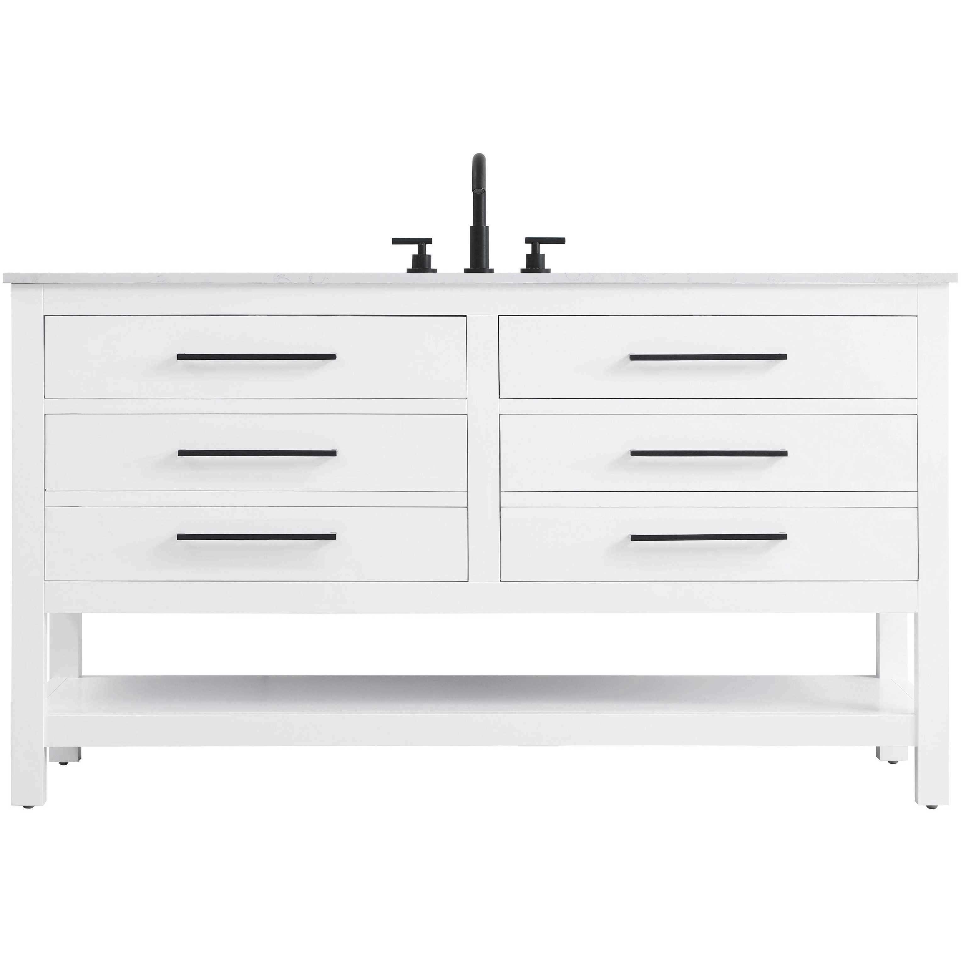 Karson 60 X 34 inch White Bathroom Vanity Cabinet