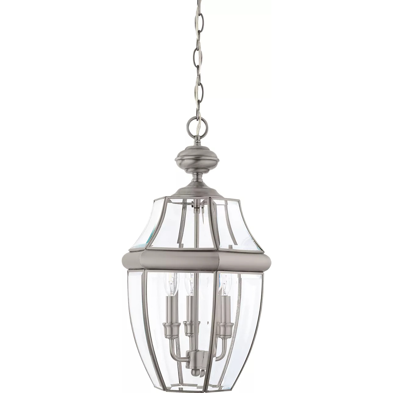 Lancaster 3 Light 11.75 inch Antique Brushed Nickel Outdoor Pendant
