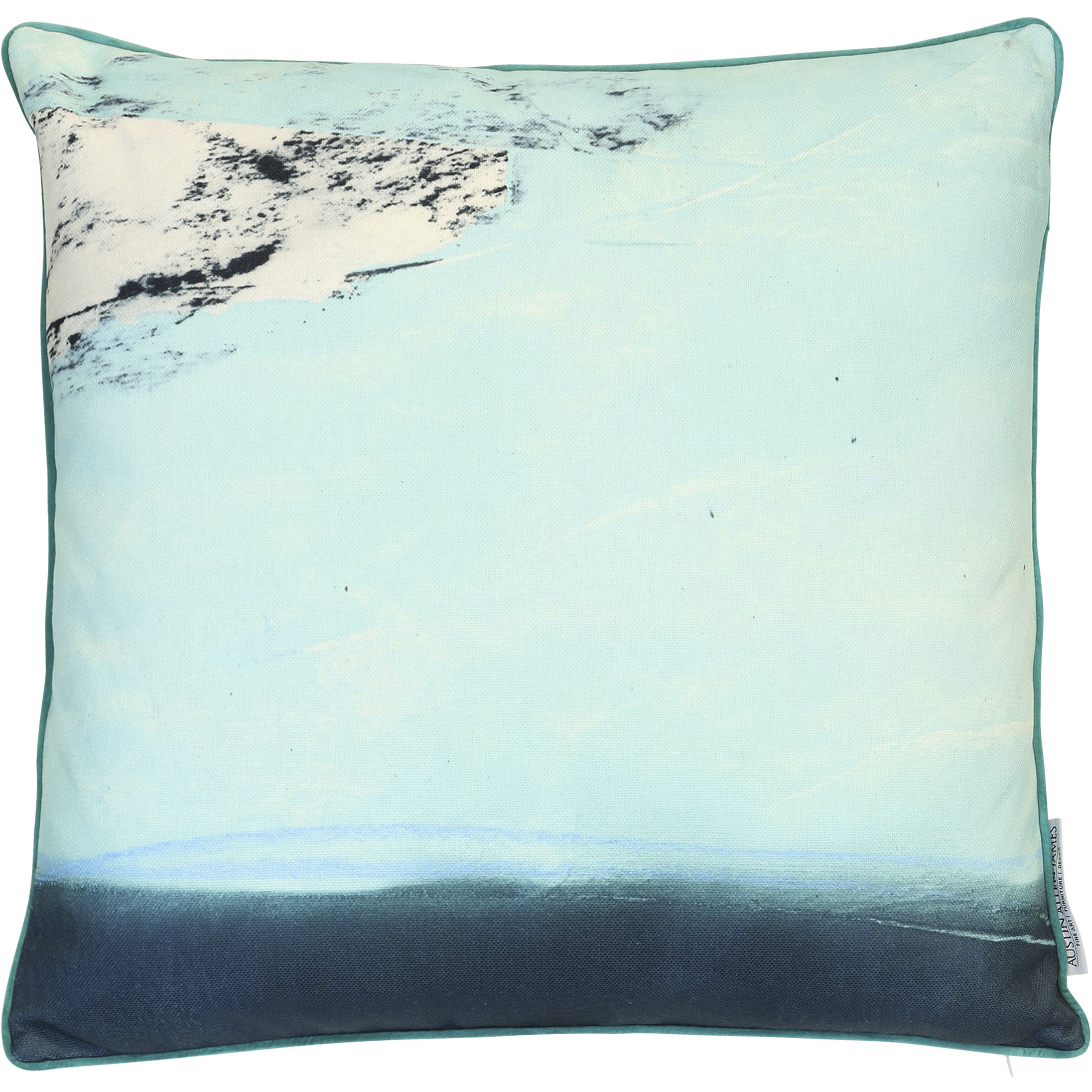 Glacier Fade 24 inch Soft Aqua and Pale Turquoise Pillow in 24" x 24"