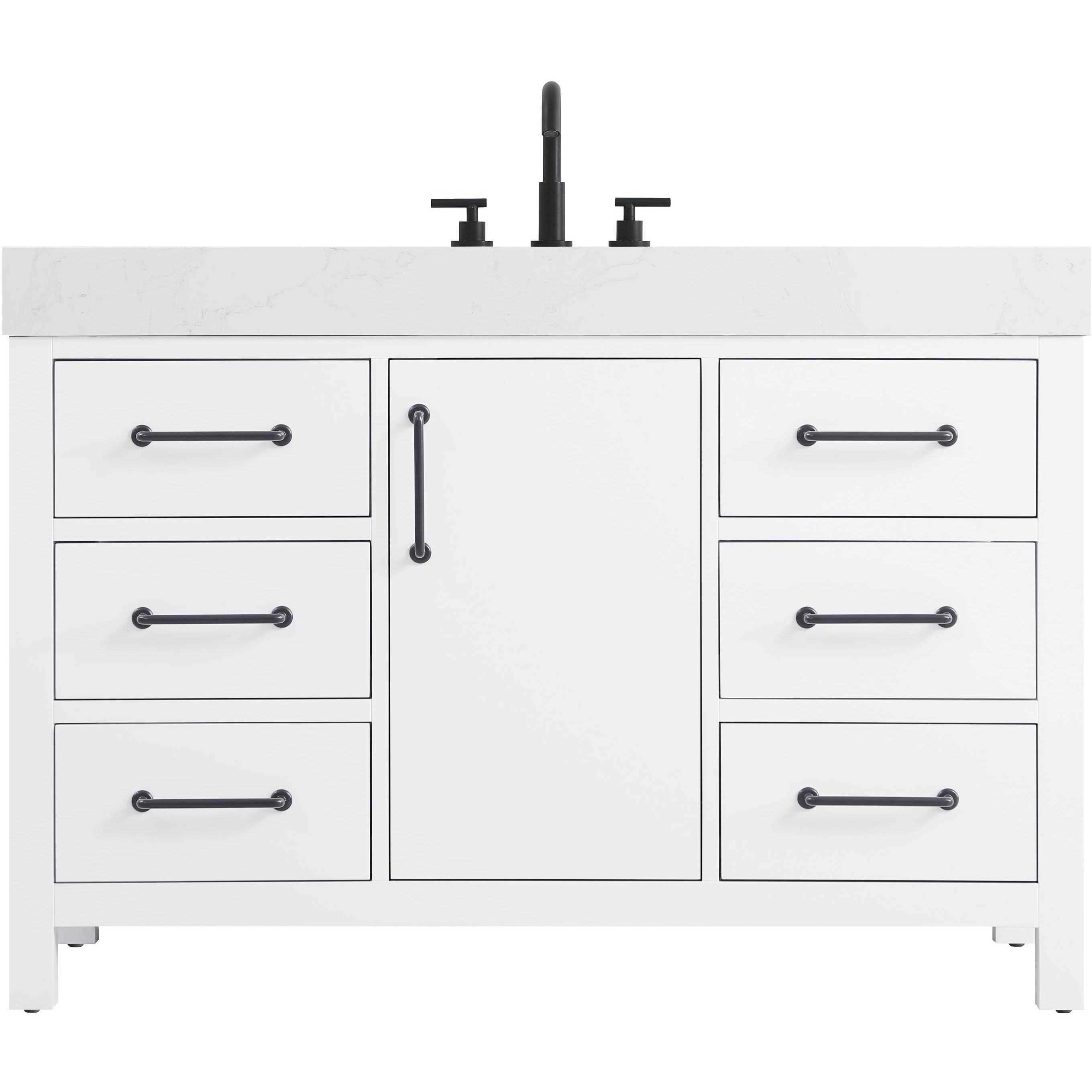 Nathan 48 X 34 inch White Bathroom Vanity Cabinet in Not Included