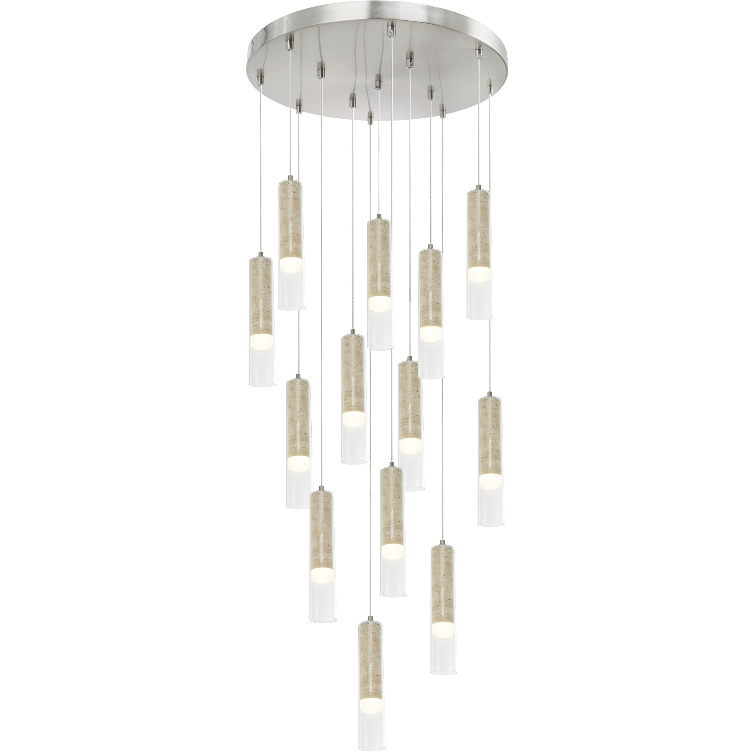 Zara LED 20.47 inch Brushed Nickel Chandelier Ceiling Light
