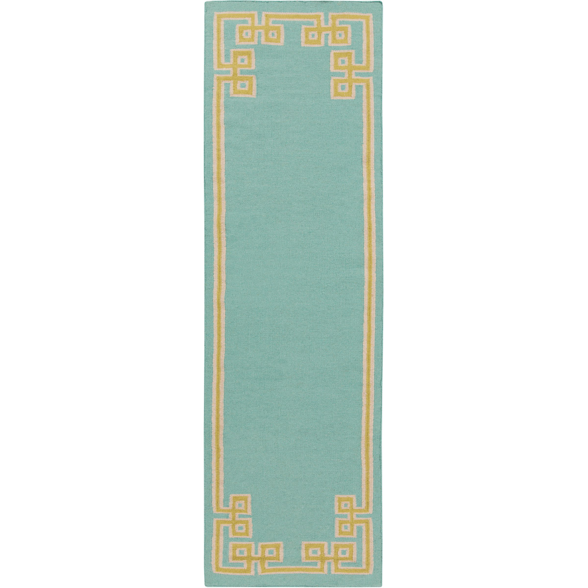 Alameda 96 X 30 inch Aqua, Lime, Light Gray Rug