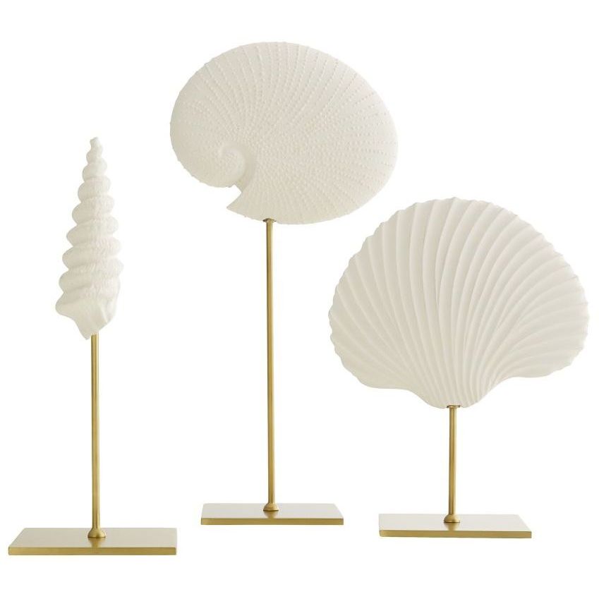 Shell 14 X 7 inch Sculptures, Set of 3