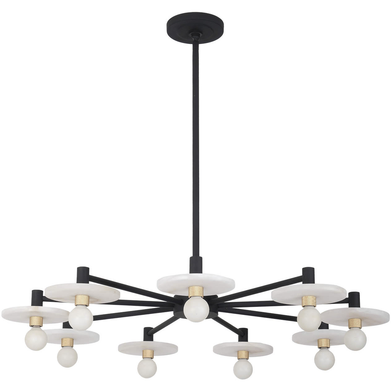 Discus 9 Light 34 inch Matte Black Pendant Ceiling Light