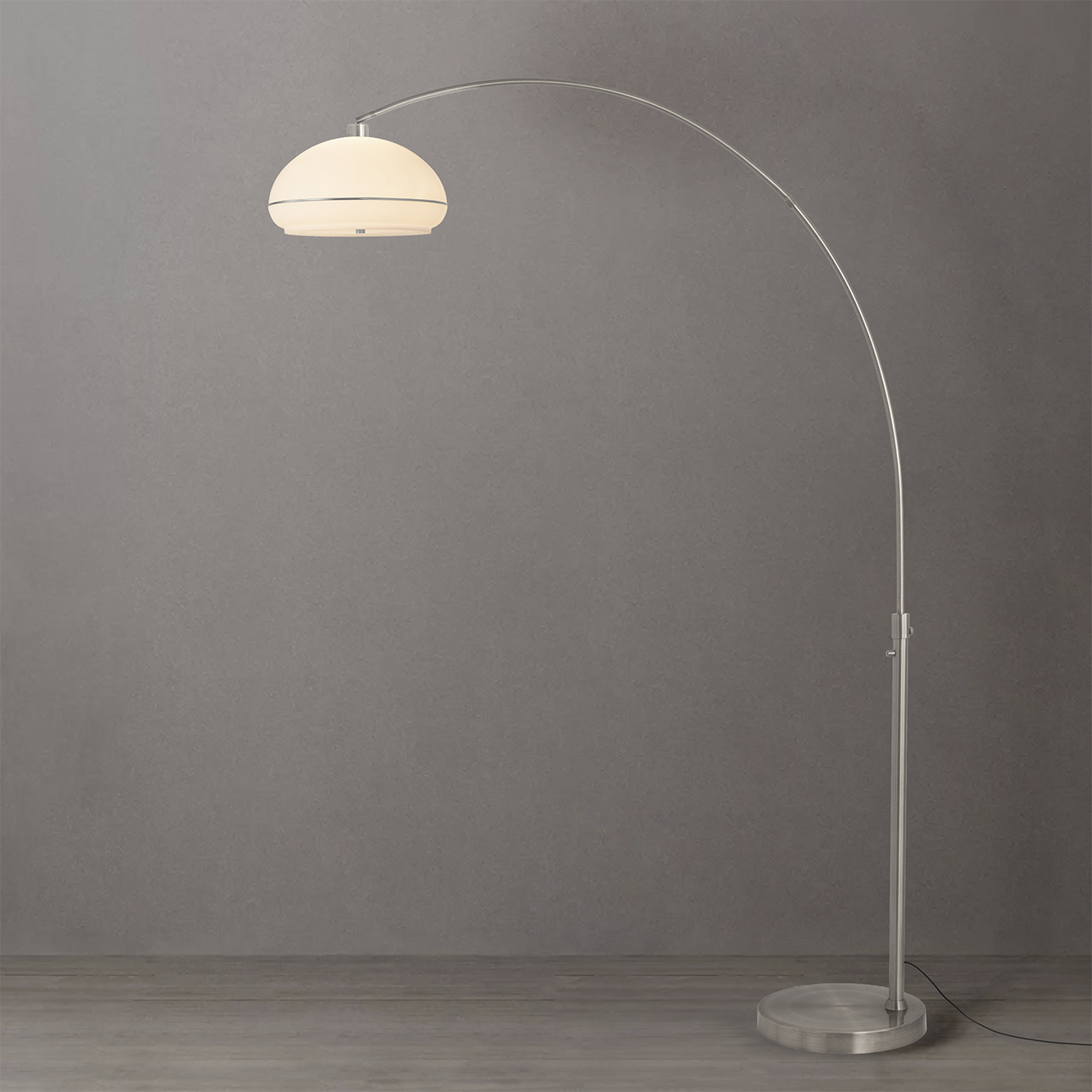 Morelli 92 inch 14 watt Satin Nickel Arc Floor Lamp Portable Light