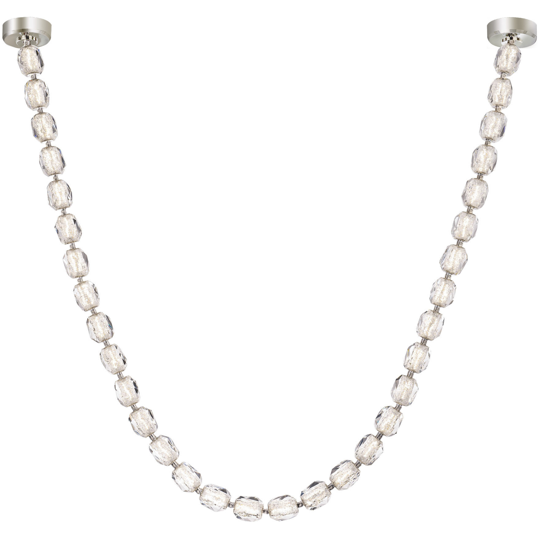 Forever Seduction LED 121.25 inch Polished Nickel Modular Pendant Ceiling Light, Driver in Canopy