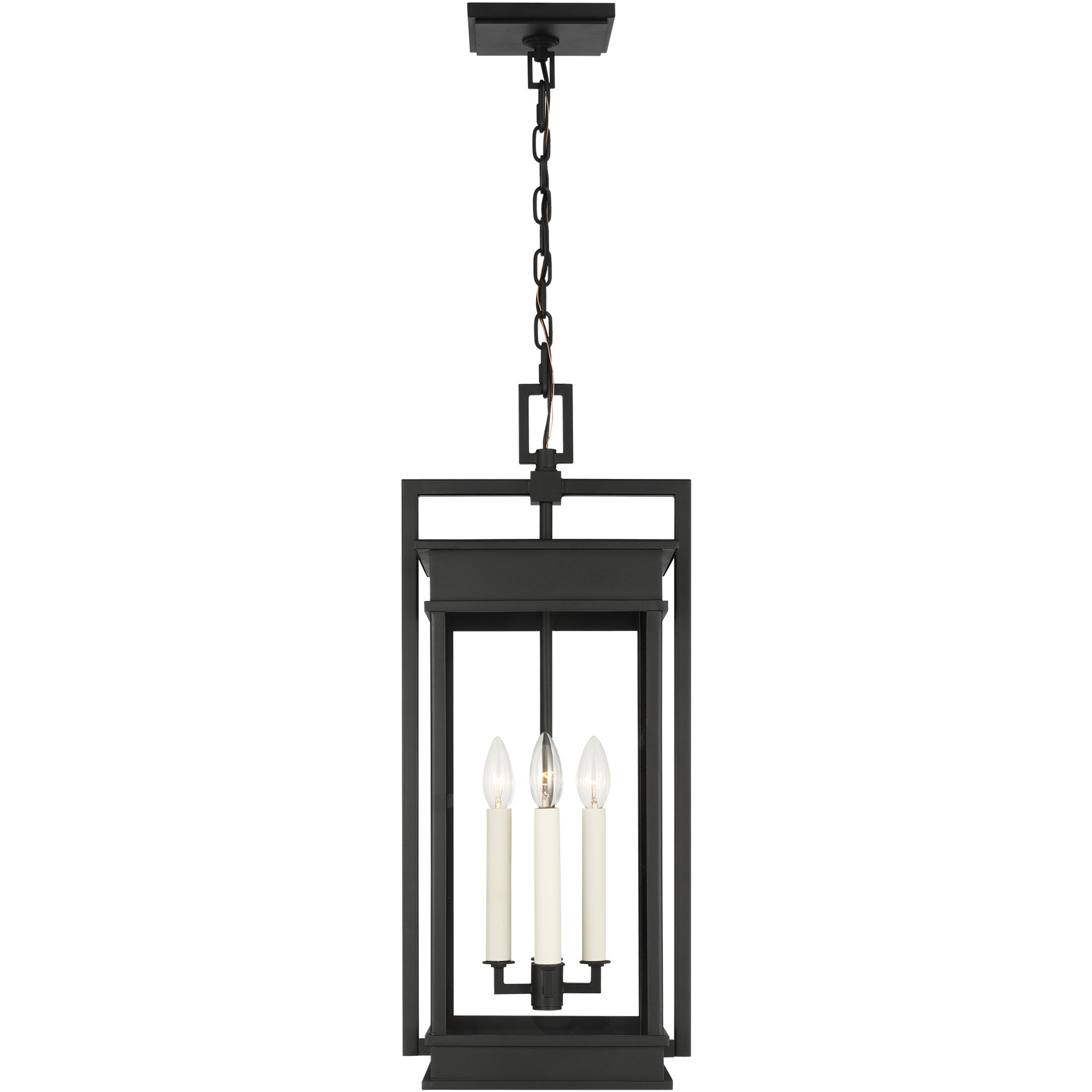 C&M by Chapman & Myers Cupertino 4 Light 11.13 inch Textured Black Outdoor Hanging Lantern