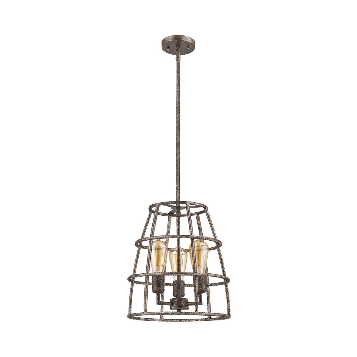 Rebarre 3 Light 13 inch Antique Silver Pendant Ceiling Light