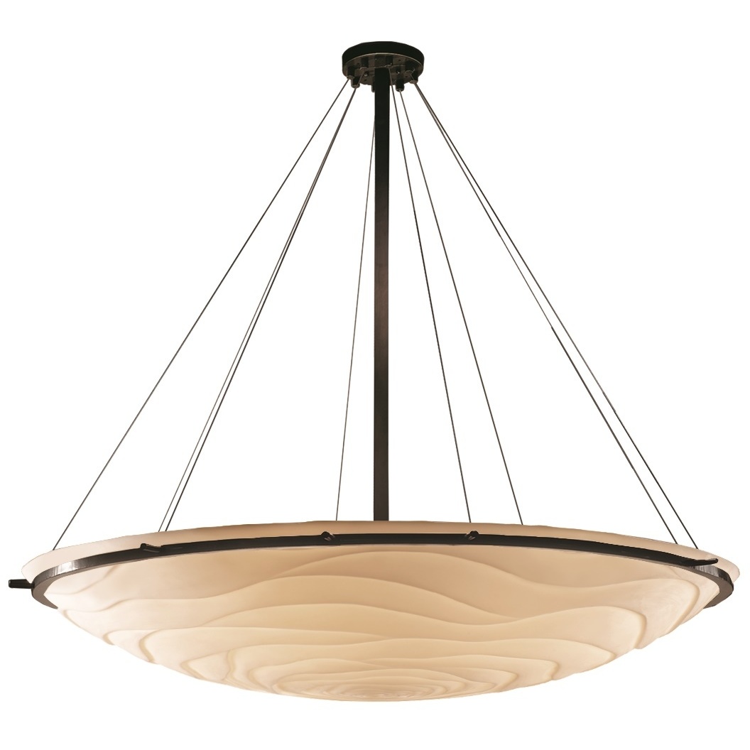 Porcelina 6 Light 51 inch Dark Bronze Pendant Ceiling Light in Waves, Incandescent, Bowl