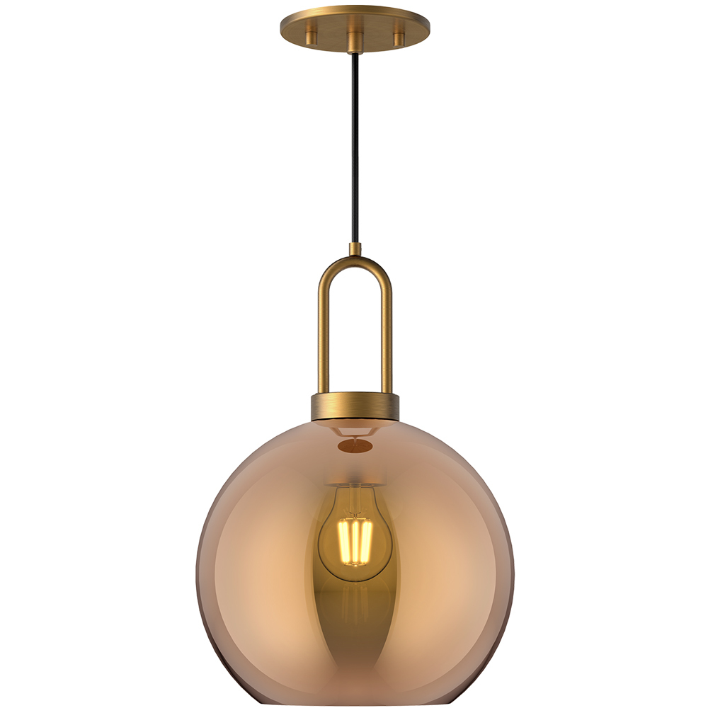 Alora Mood Soji 1 Light 9.88 inch Aged Gold Pendant Ceiling Light in Copper Glass
