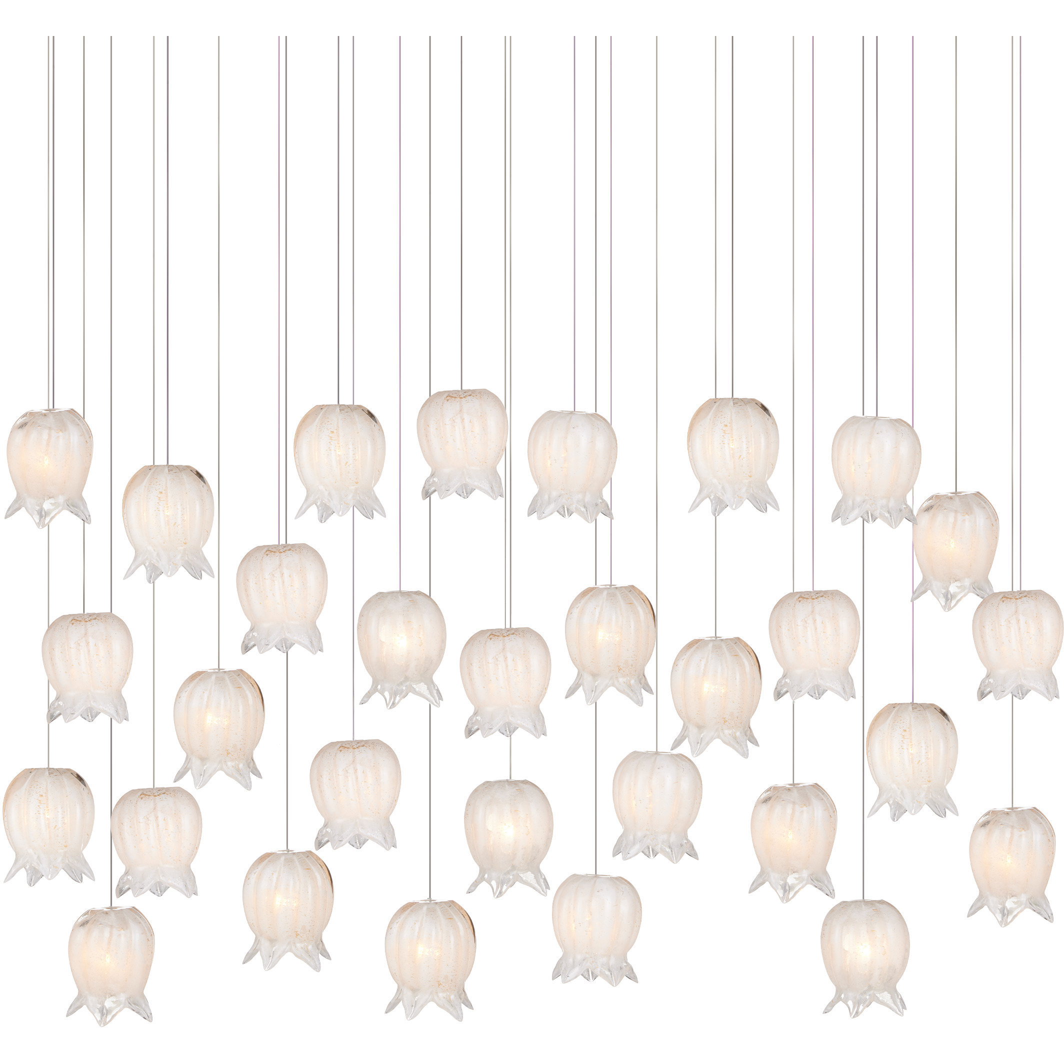 Polpo 30 Light 54 inch Silver Linear Pendant Ceiling Light