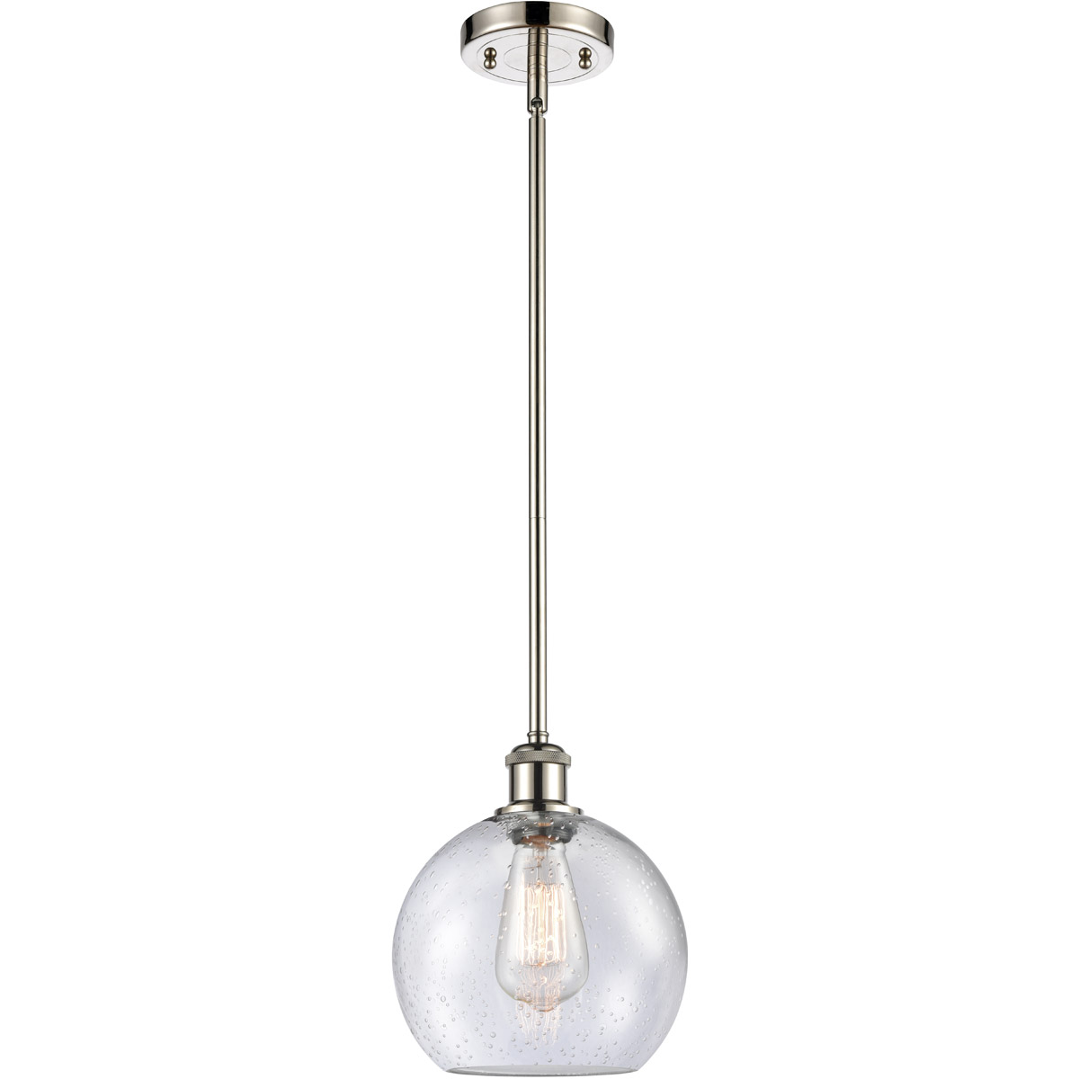 Ballston Athens 1 Light 8 inch Polished Nickel Pendant Ceiling Light in Seedy Glass, Ballston
