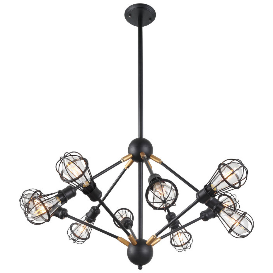 Rana 35.83 inch Matte Black Chandelier Ceiling Light