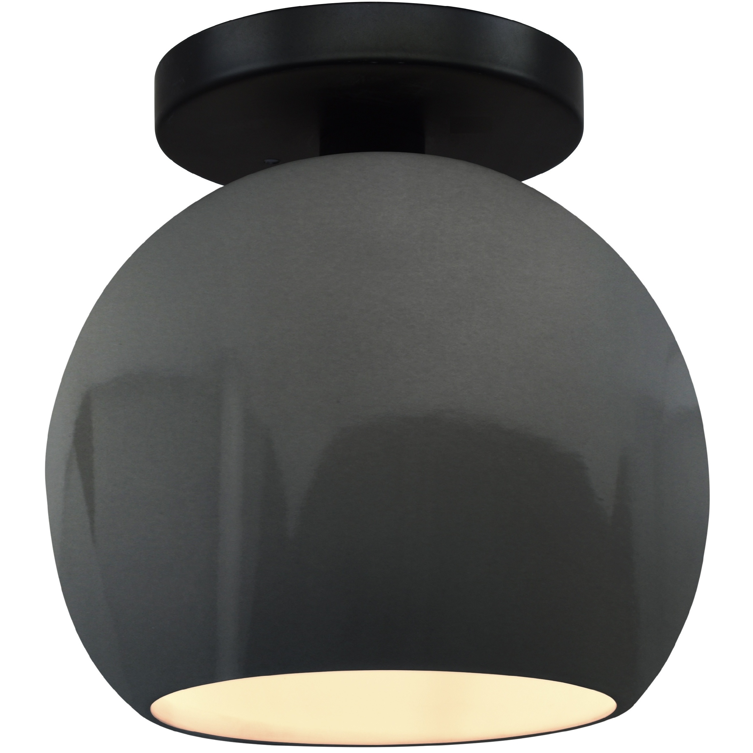 Radiance LED 10 inch Gloss Grey and Matte Black Semi Flush Ceiling Light