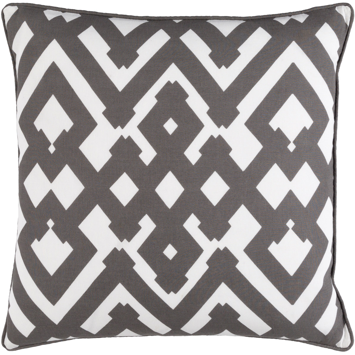 Large Zig Zag 18 inch White, Dark Brown Pillow Kit