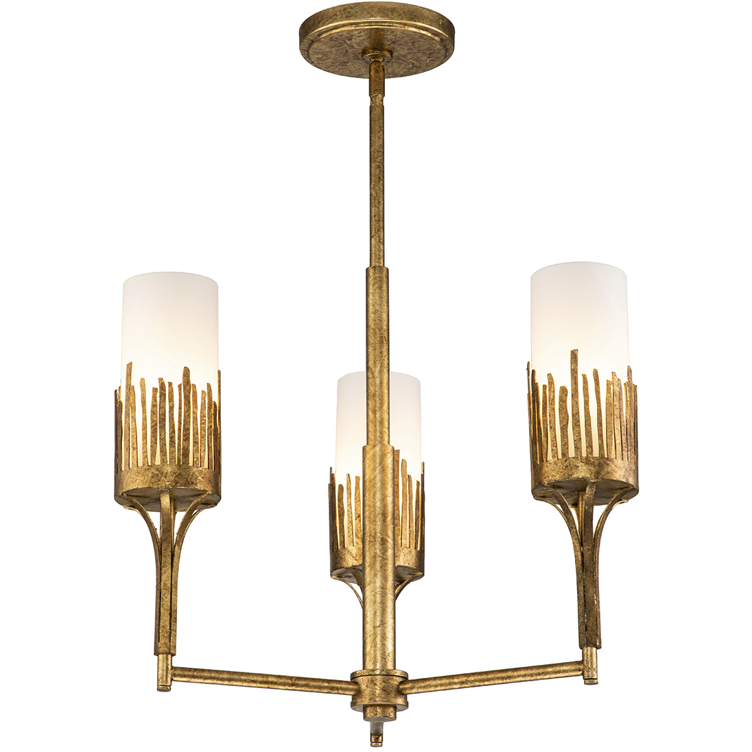 Sawgrass 3 Light 20 inch Gold Leaf Chandelier Ceiling Light