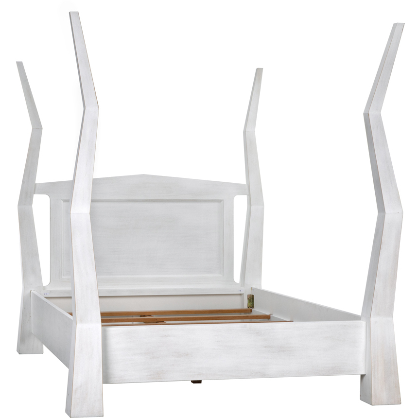 Patras White Wash Bed, Queen