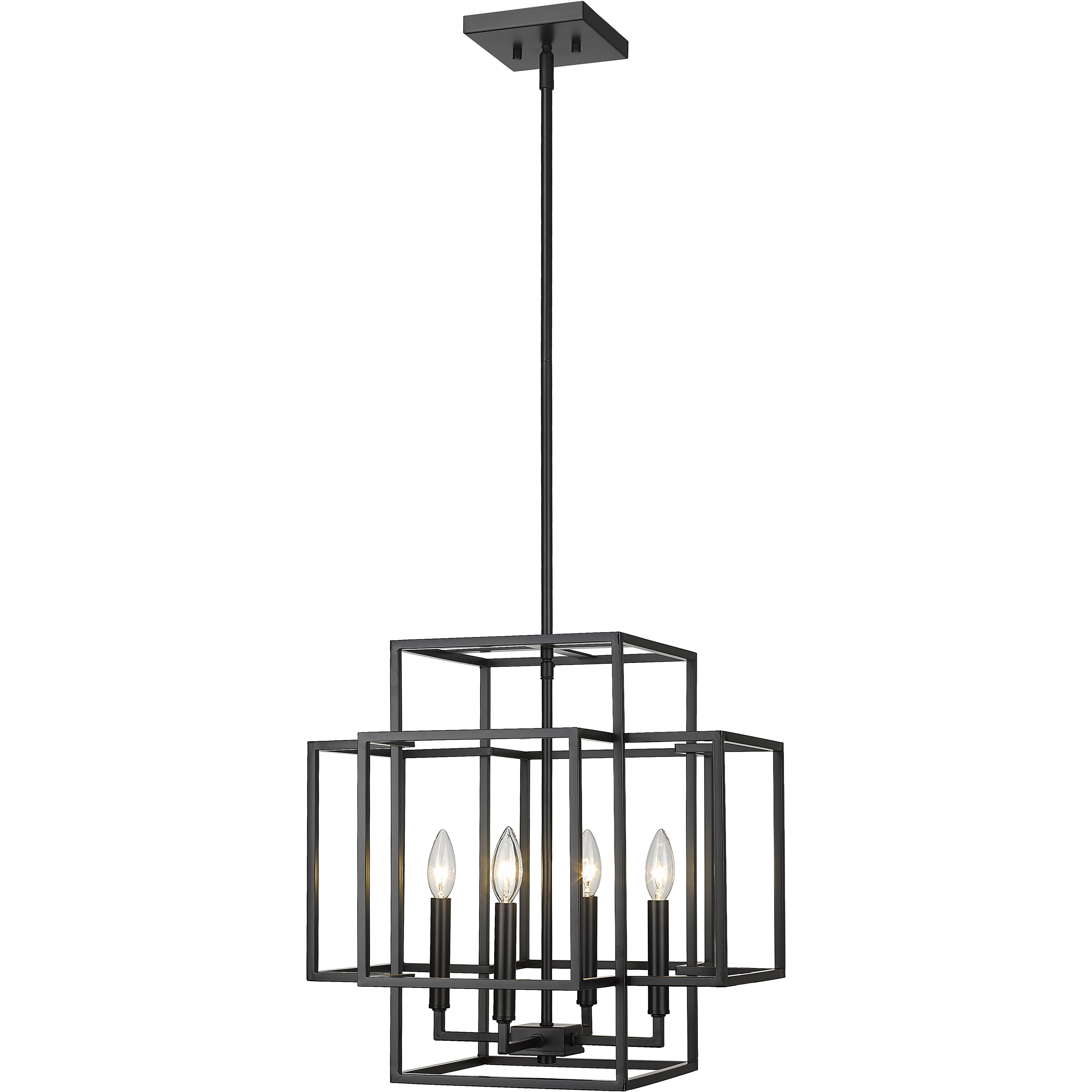 Titania 4 Light 18 inch Matte Black Chandelier Ceiling Light