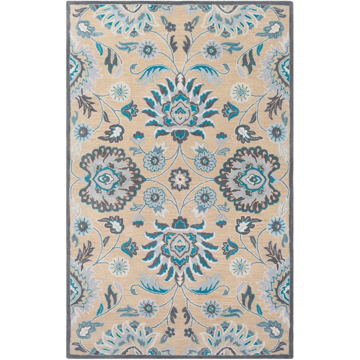 Caesar 144 X 108 inch Teal/Light Gray/Charcoal/Sage/Khaki/Beige/White Rugs