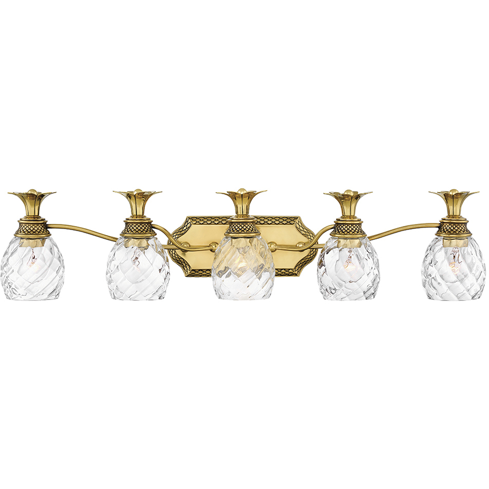 Plantation 5 Light 37 inch Burnished Brass Vanity Light Wall Light