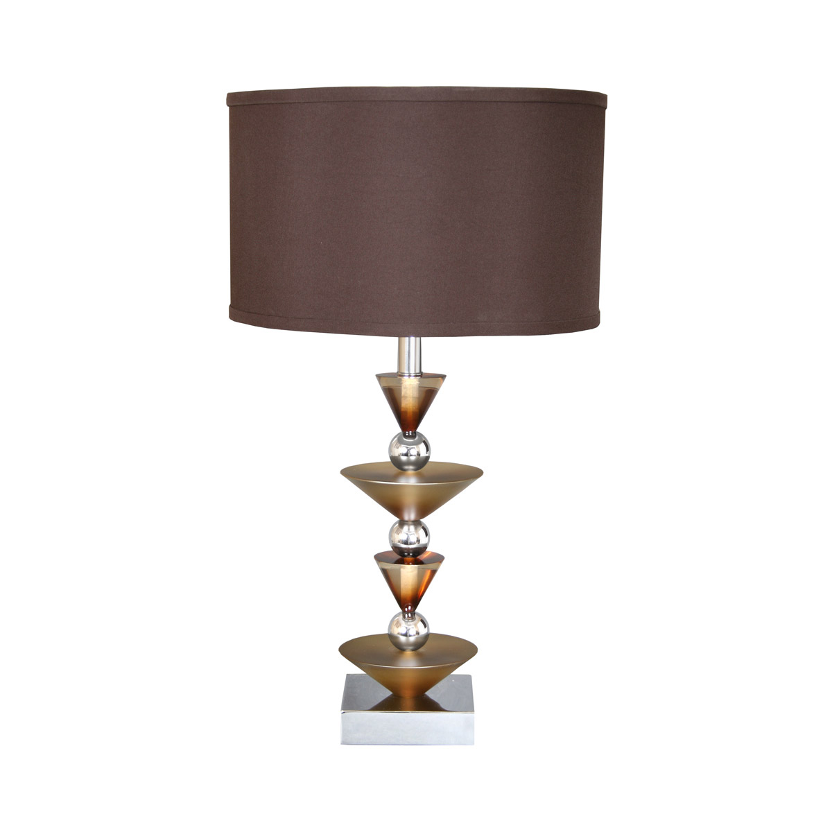 Simple Run 26 inch 60 watt Chrome Table Lamp Portable Light, Around the World