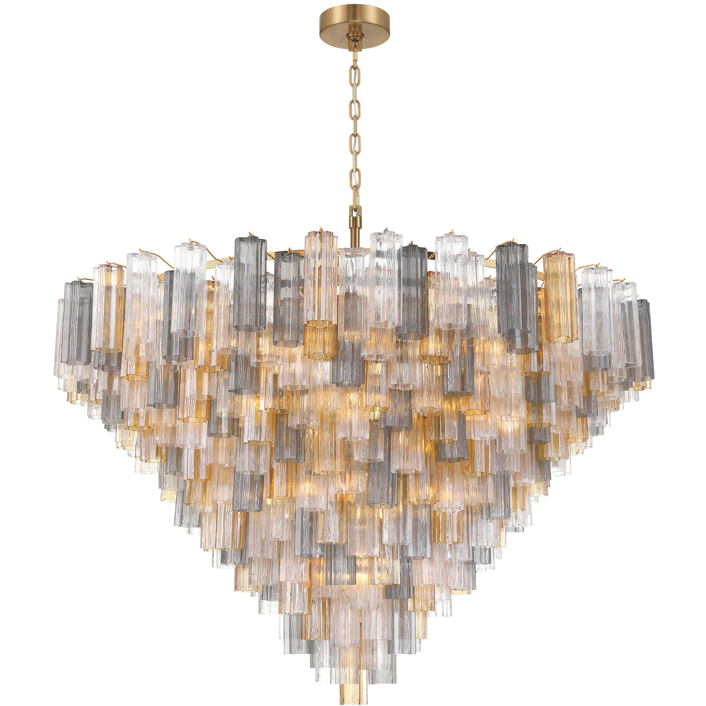 Addis 40 Light 62 inch Aged Brass Chandelier Ceiling Light