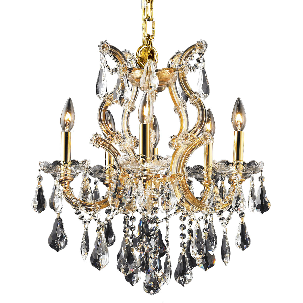 Maria Theresa 6 Light 20 inch Gold Dining Chandelier Ceiling Light in Clear
