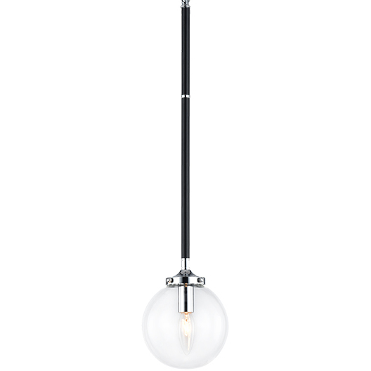 Particles 1 Light 5.88 inch Black and Chrome Pendant Ceiling Light in Chrome and Clear