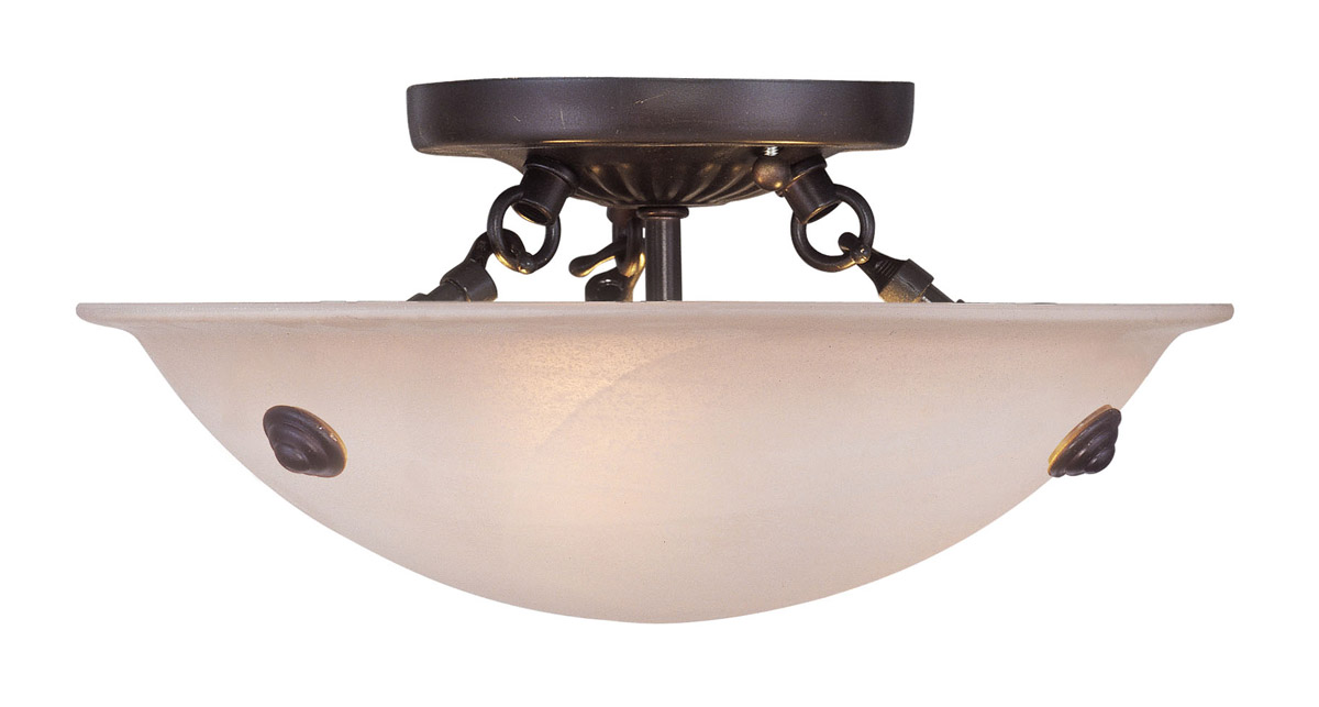 Oasis 3 Light 12 inch Bronze Semi-Flush Ceiling Light
