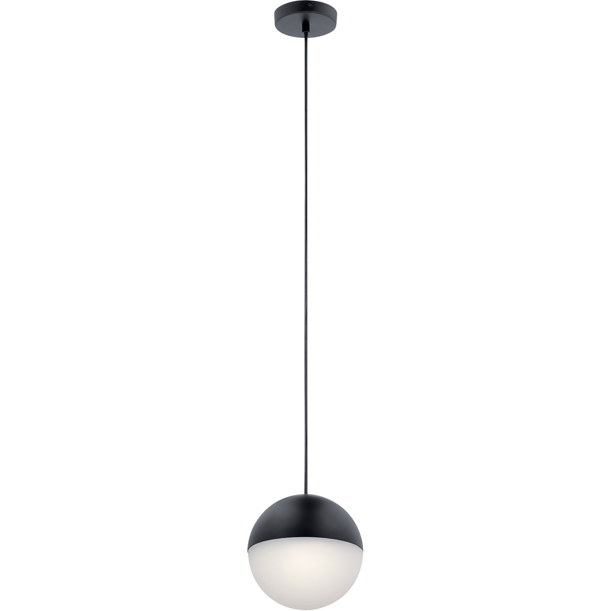 Moonlit LED 7.75 inch Matte Black Pendant Ceiling Light in Matte Black and White