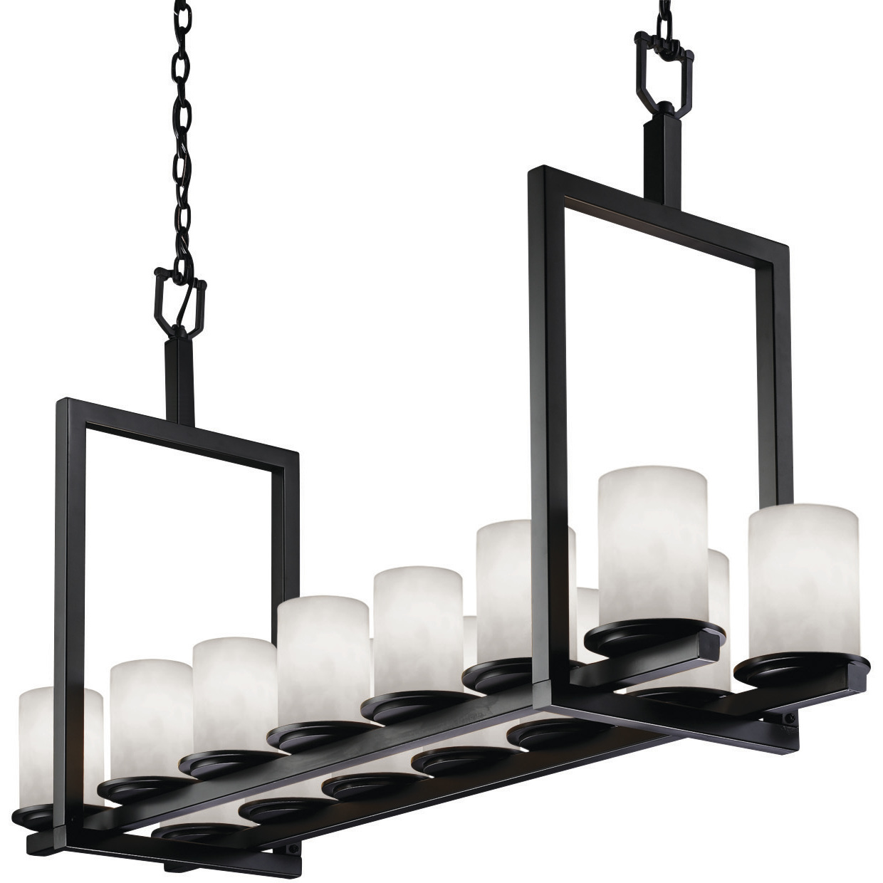 Clouds 14 Light 13 inch Matte Black Chandelier Ceiling Light in Incandescent, Cylinder