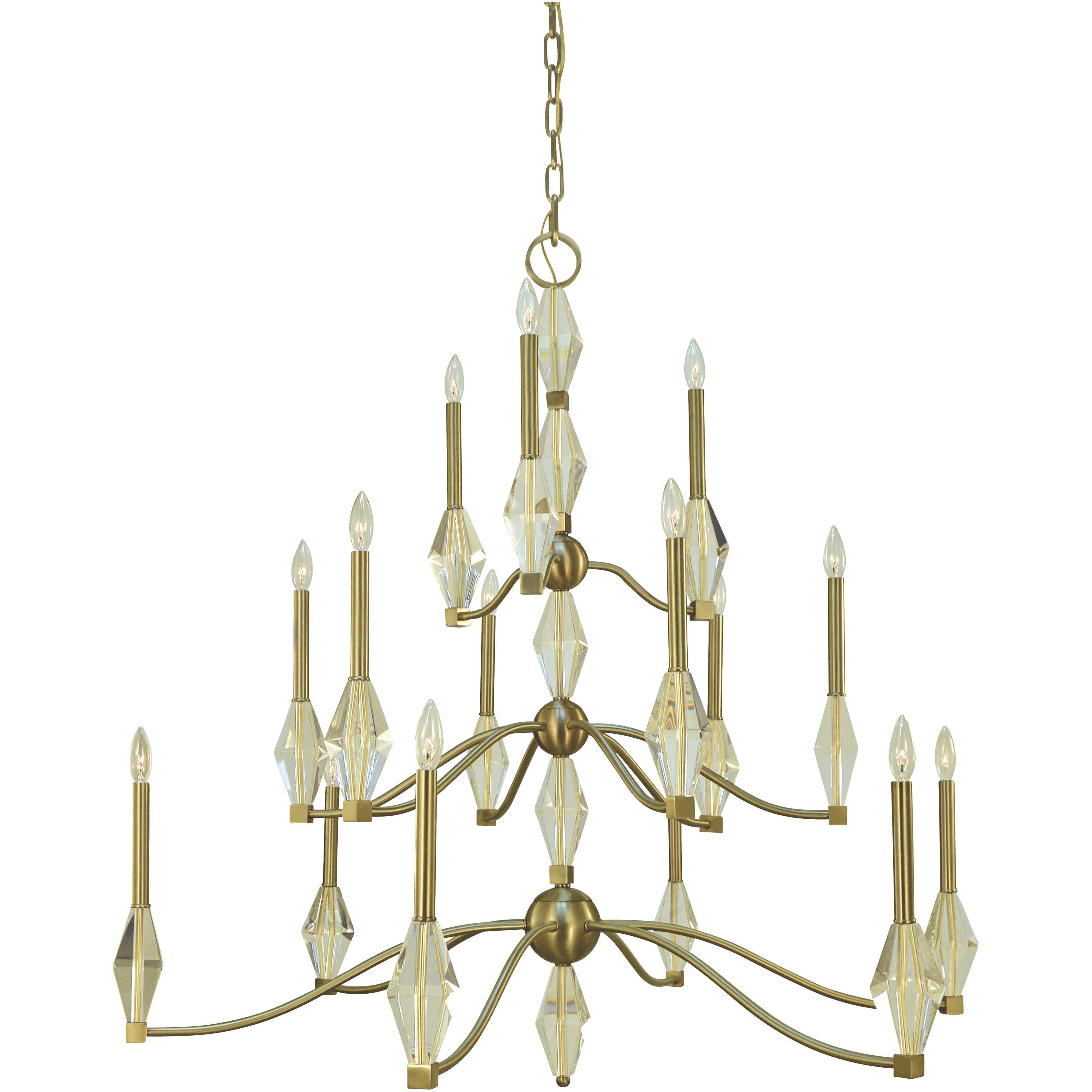 Vivian 15 Light 46 inch Brushed Brass Dining Chandelier Ceiling Light
