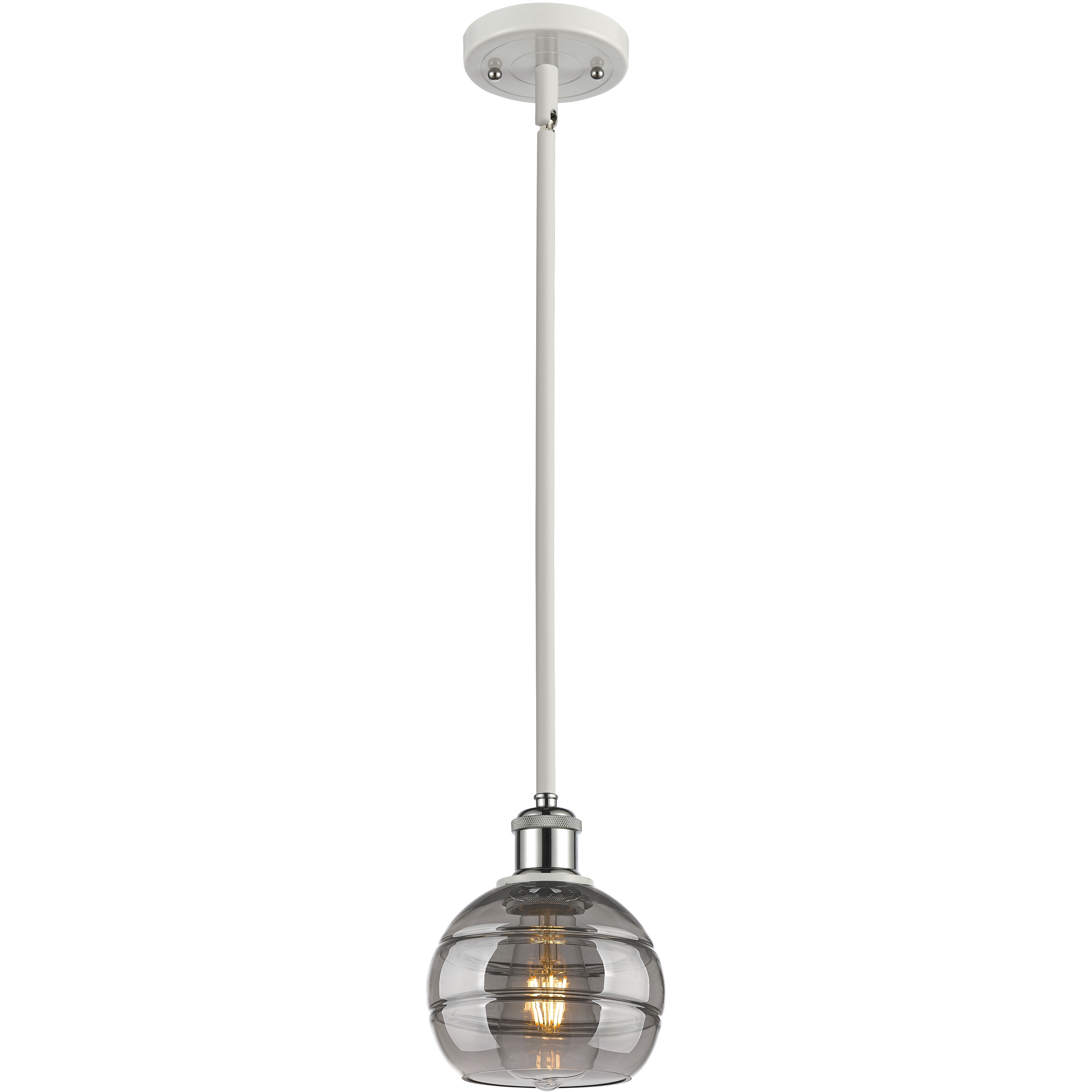 Ballston Rochester 1 Light 5.88 inch White Polished Chrome Stem Hung Mini Pendant Ceiling Light