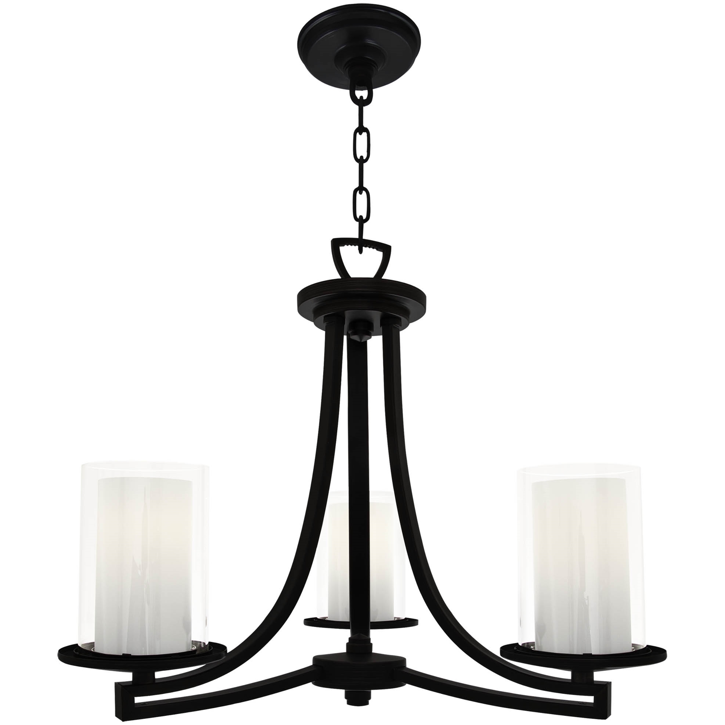 Essex 3 Light 20 inch Graphite Semi-flush Mount Ceiling Light in Half Opal Glass