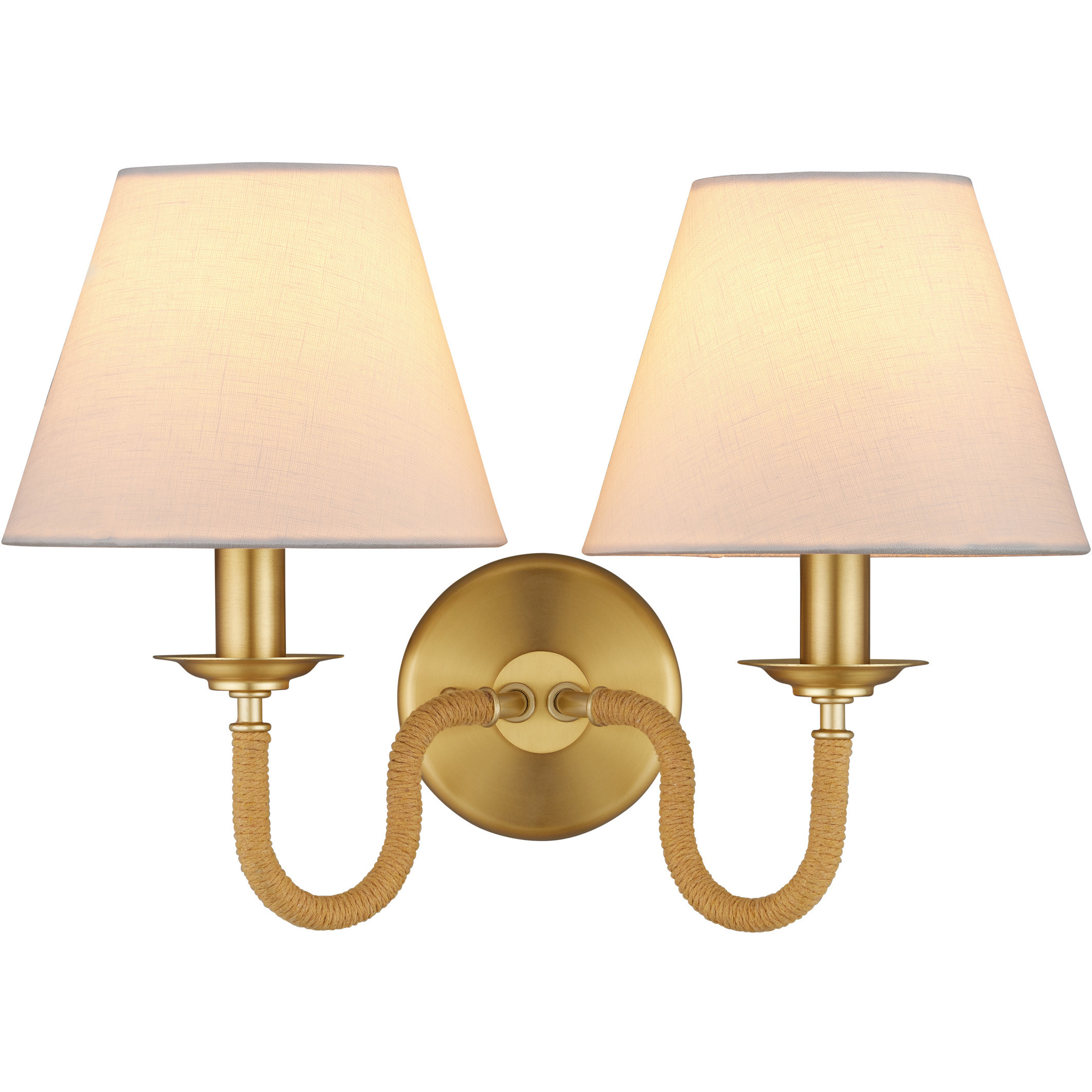 Adala 2 Light 16 inch Brushed Brass Wall Sconce Wall Light