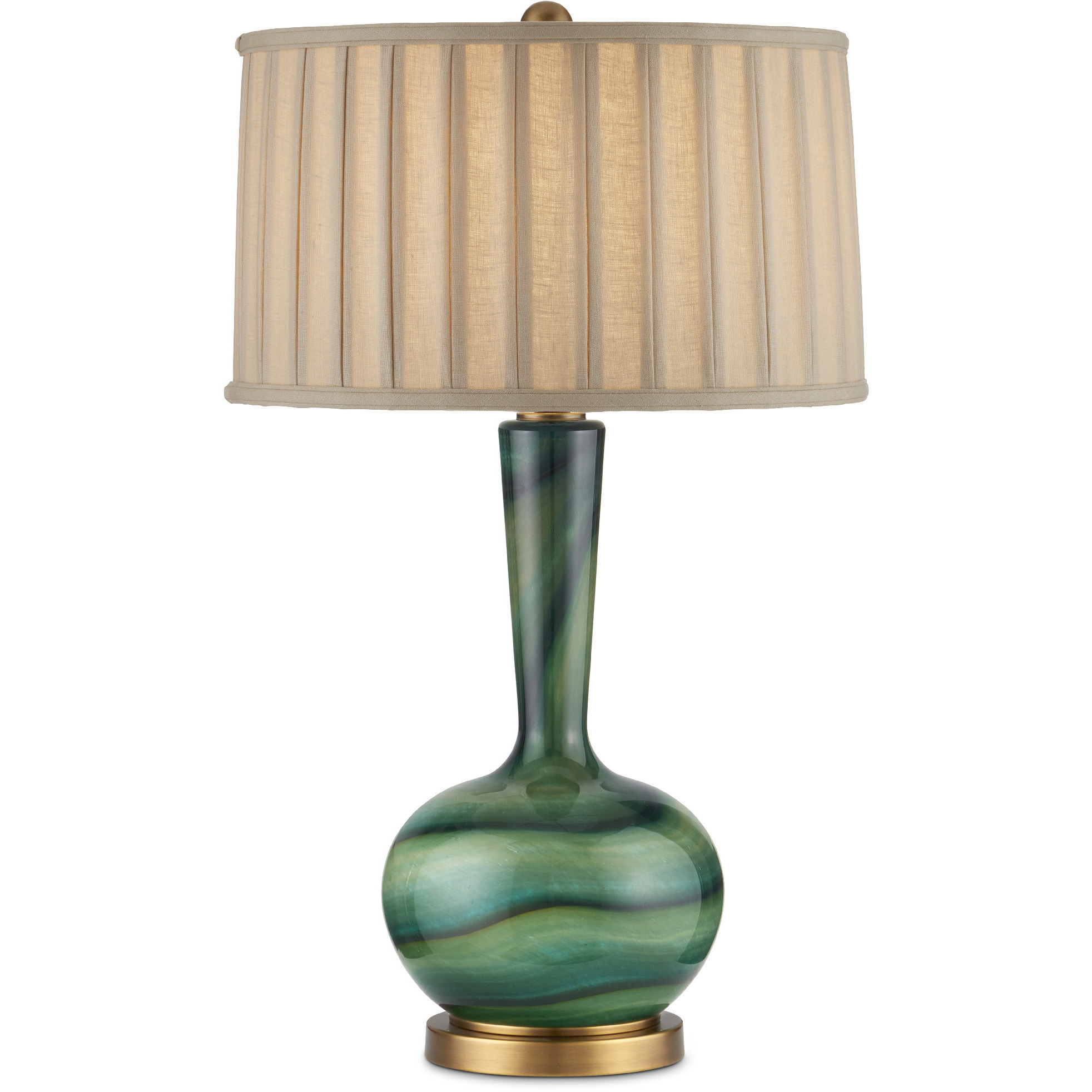 Lamartine 30.5 inch 150 watt Green and Antique Brass Table Lamp Portable Light