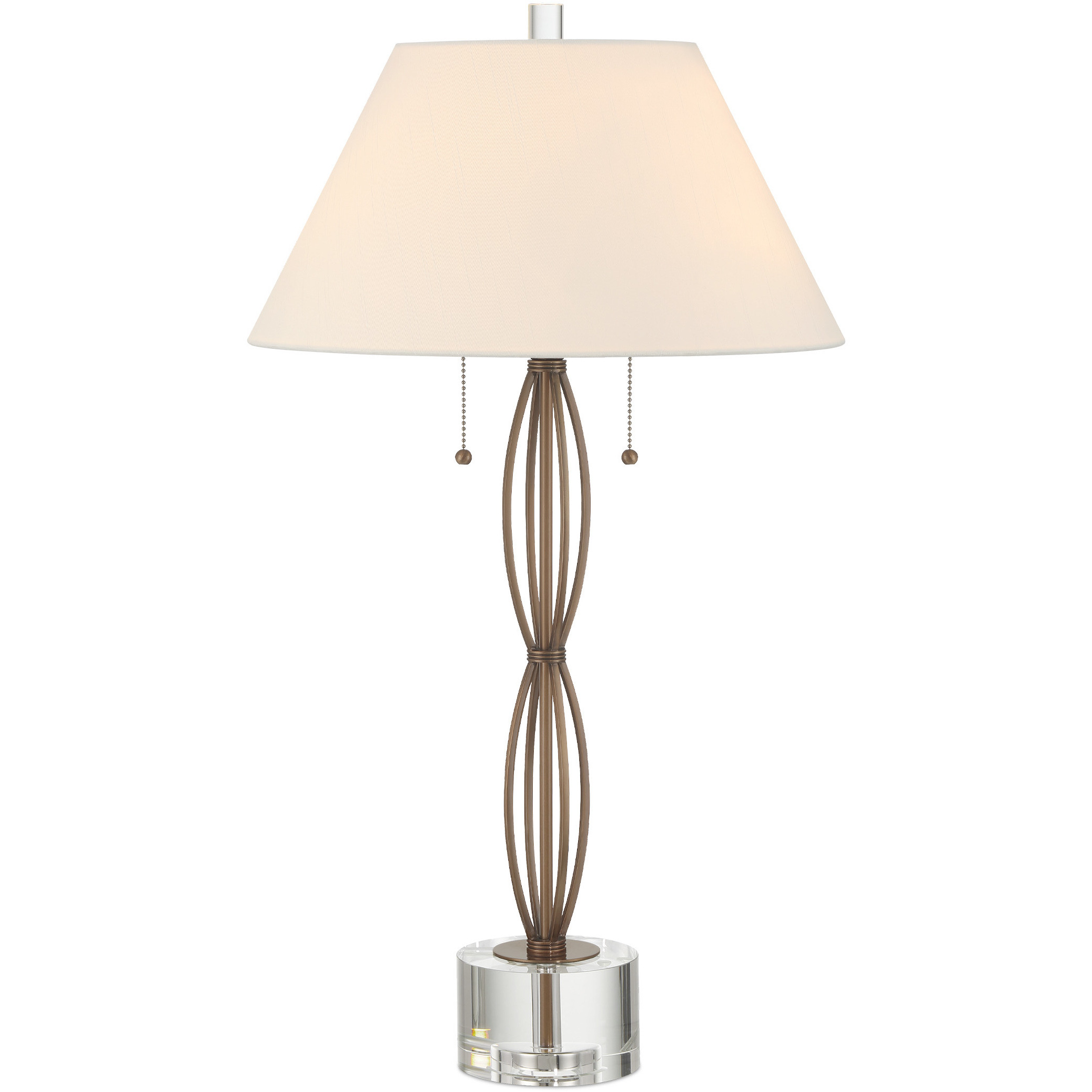 Mizner 28.75 inch 7 watt Antique Brass and Clear Table Lamp Portable Light