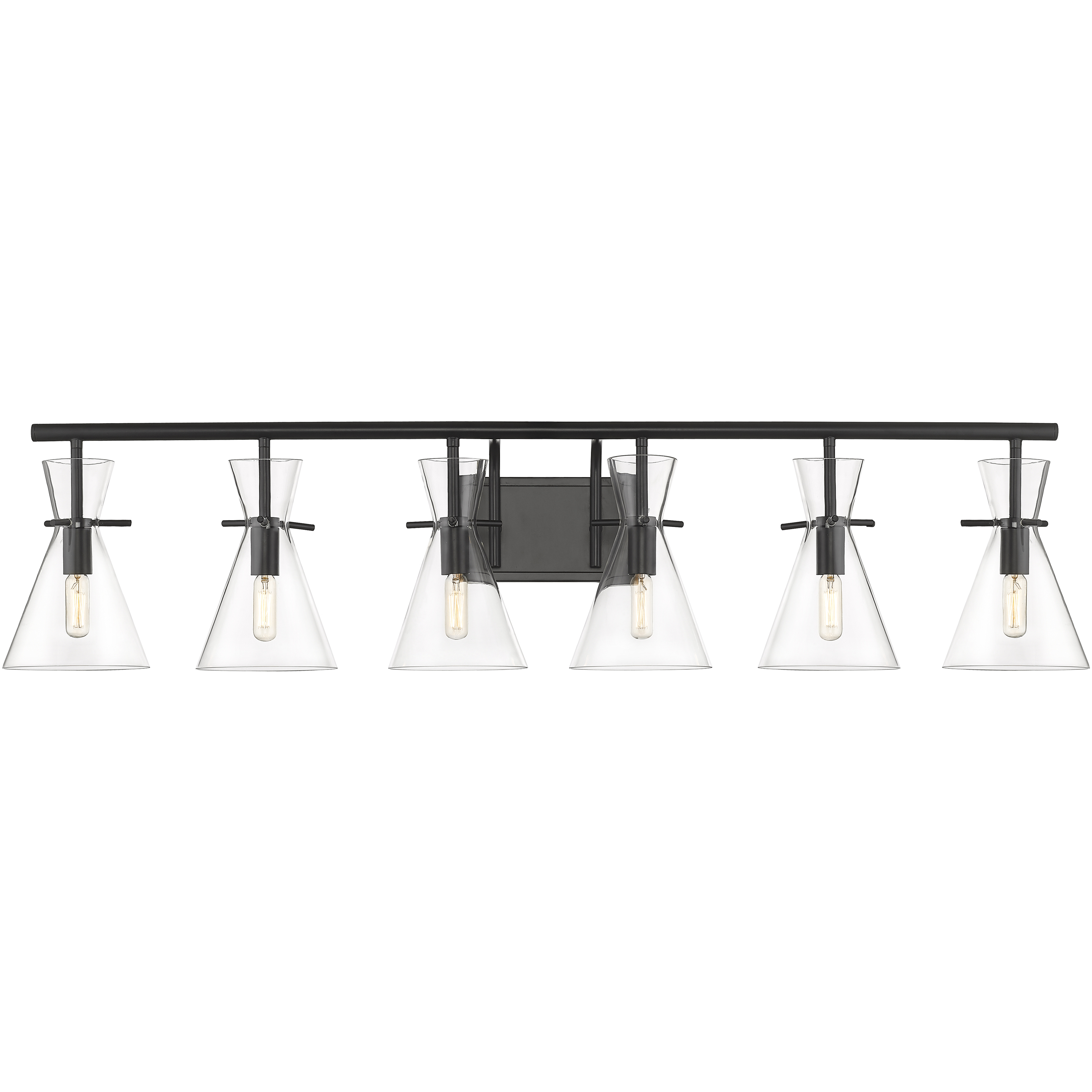 Auralume Colden LED 45 inch Matte Black and Clear Bath Vanity Light Wall Light