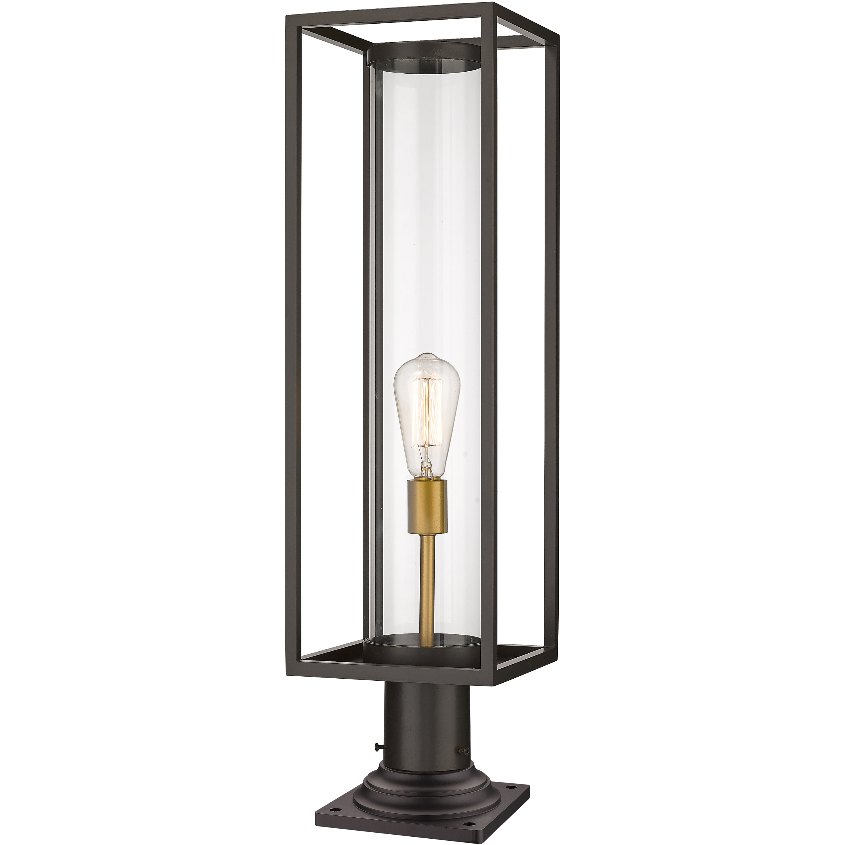 Dunbroch 1 Light 29.75 inch Deep Bronze and Outdoor Brass Outdoor Pier Mounted Fixture