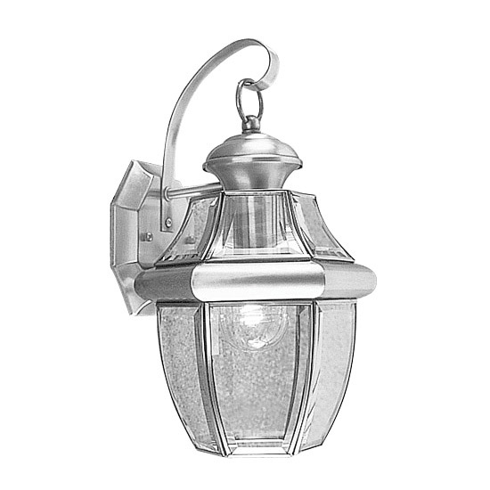 Monterey 1 Light 13 inch Brushed Nickel Outdoor Wall Lantern